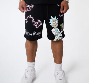 Rick And Morty Embroidered Shorts - Black