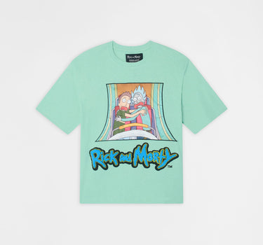 Rick And Morty Applique Short Sleeve Tee - Light Green