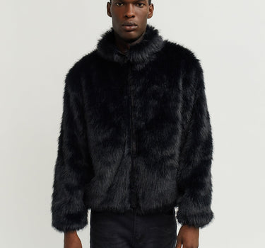 Uptown Faux Fur Jacket - Black