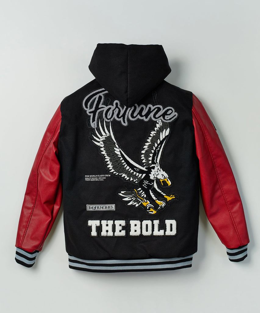 Logo 23 Eagle Off-White Varsity Jacket - Jackets Masters