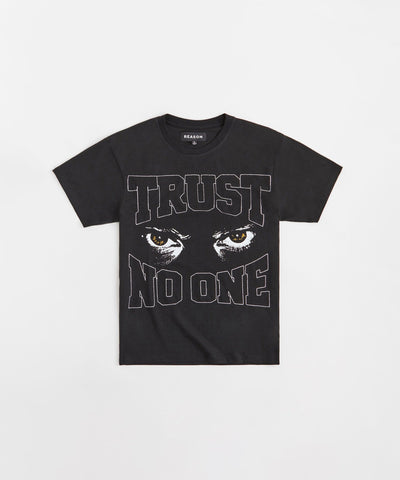 Trust No One Patched Short Sleeve Tee - Black