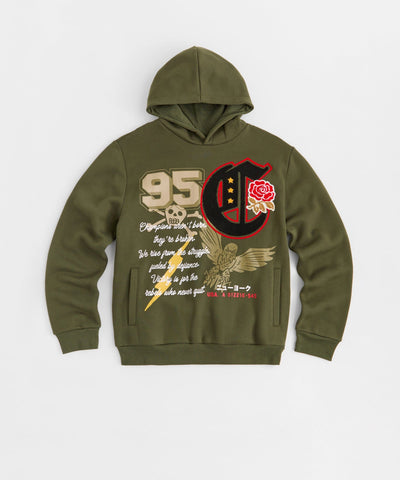 Champion Chenille Hoodie - Olive Green
