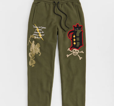 Champion Chenille Patched Pants - Olive Green