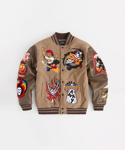 Beyond Reality Varsity Jacket PU - Khaki