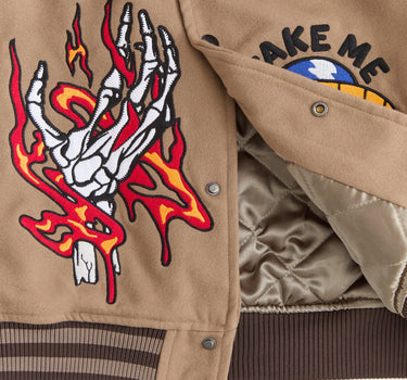 Beyond Reality Varsity Jacket PU - Khaki