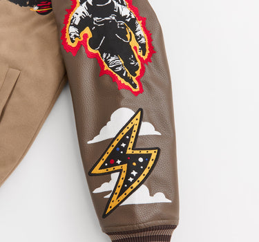 Beyond Reality Varsity Jacket PU - Khaki