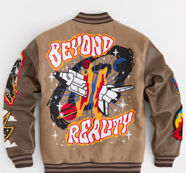 Beyond Reality Varsity Jacket PU - Khaki
