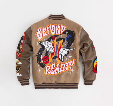 Beyond Reality Varsity Jacket PU - Khaki
