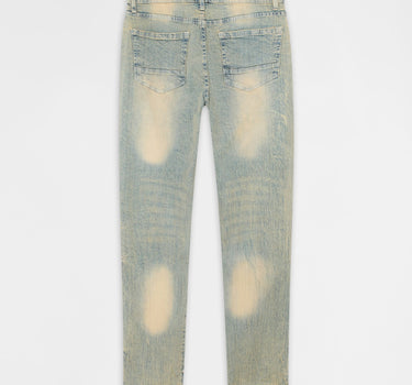 Ladder Distressed Skinny Jeans - Light Blue