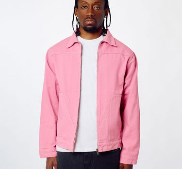 Saint Studded Work Denim Jacket - Pink
