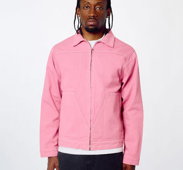 Saint Studded Work Denim Jacket - Pink