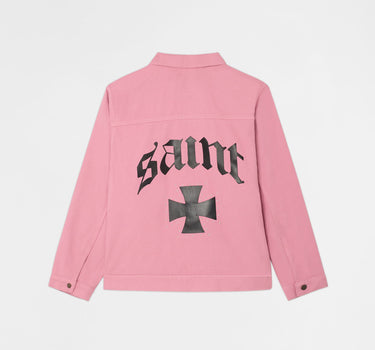 Saint Studded Work Denim Jacket - Pink