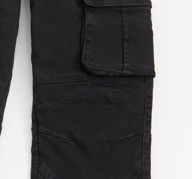 Cargo Fit Denim Pants - Black