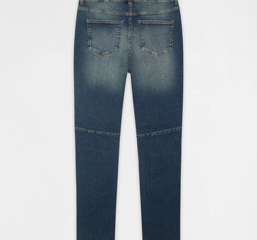 Moto Distressed Skinny Jeans - Blue