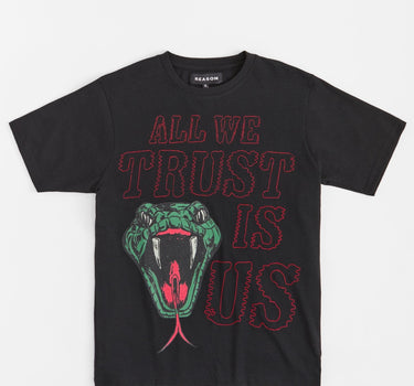 All We Trust Is Us Vintage Short Sleeve Tee - Burnt Olive