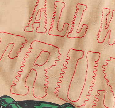 All We Trust is Us Embroidered Short Sleeve Tee - Khaki