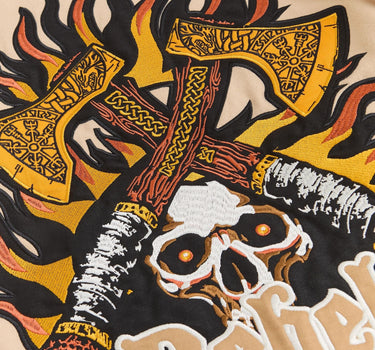 Loyalty Embroidered Varsity Jacket PU - Khaki