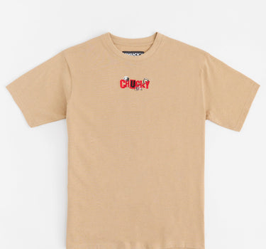 Chucky Eat Your Heart Out Embroidered Short Sleeve Tee -Khaki