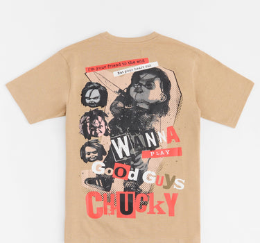 Chucky Eat Your Heart Out Embroidered Short Sleeve Tee -Khaki