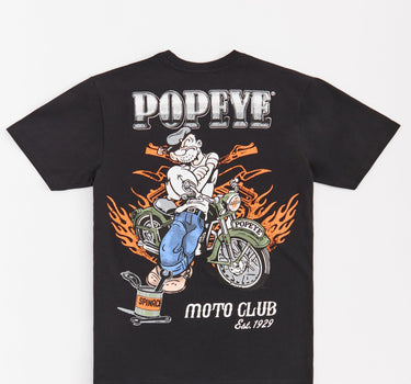 Popeye Embroidered Short Sleeve Tee - Black