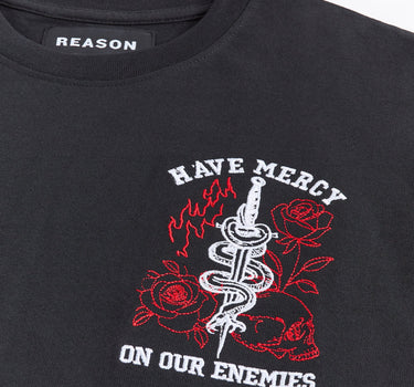 Mercy Embroidered  Short Sleeve Tee - Black