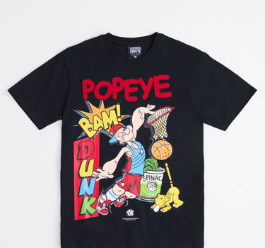 Popeye Dunk Applique Short Sleeve Tee - Black