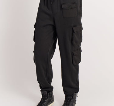 Cargo Fleece Multi Pocket Pants - Black