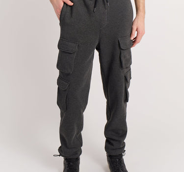 Cargo Fleece Side Pockets Pants - Charcoal