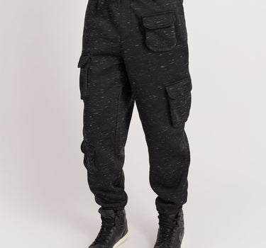 Cargo Fleece Pants - Black And White