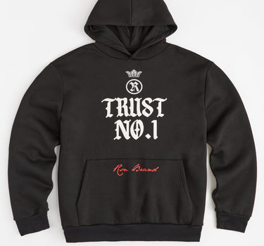 Trust No 1 Front And Back Print Hoodie - Black