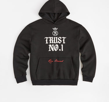 Trust No 1 Front And Back Print Hoodie - Black