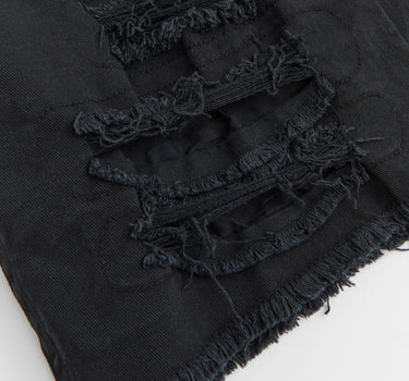 Destroyed Denim Shorts - Black