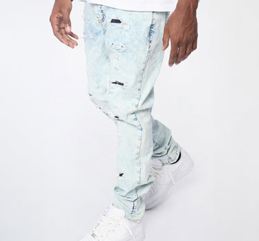 Bleached Out Distressed Skinny Jean - Light Blue