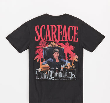 Scarface Palm Tree Embroidered Short Sleeve Tee - Black