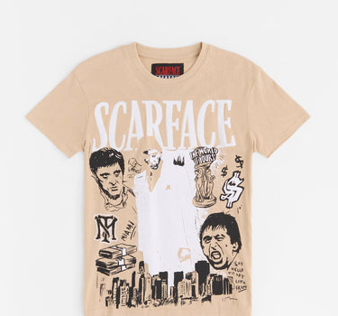 Scarface World Applique Short Sleeve Tee - Khaki
