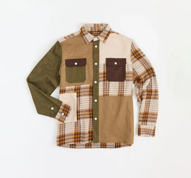 Mixed Flannel Long Sleeve Shirt