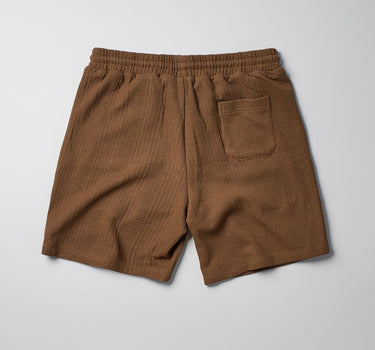 Jacquard Knit Textured Shorts - Brown