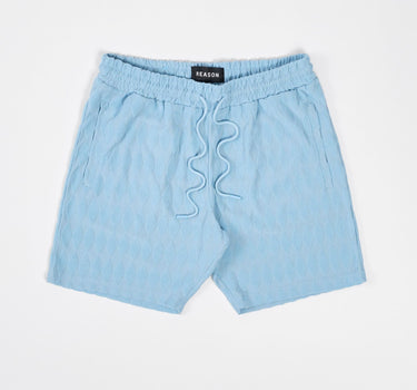 Diamond Plate Towel Shorts - Light Blue