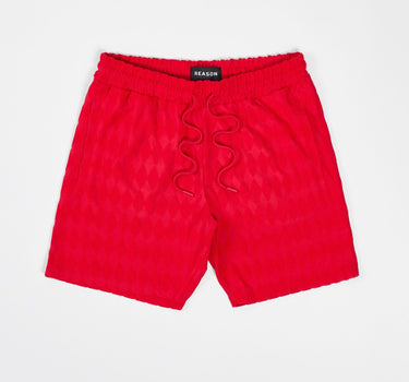 Diamond Plate Towel Shorts - Red