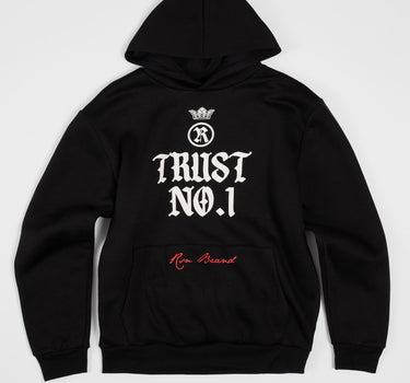 Trust No 1 Front And Back Print Hoodie - Black