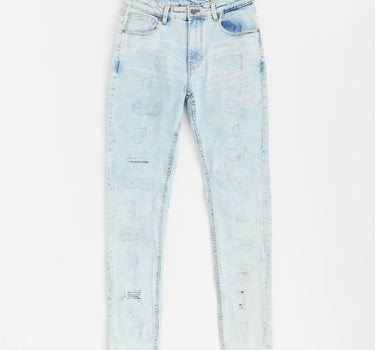 Destroyed Rip Denim Jeans - Light Blue