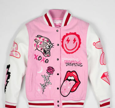 Kids Dreaming Varsity Jacket - Pink