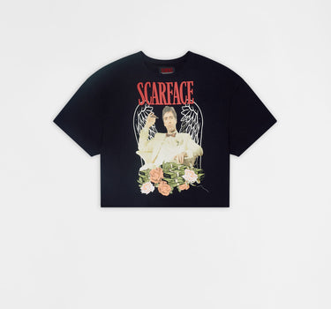 Plus Size Women Scarface Short Sleeve Tee - Black