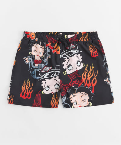 Plus Size Women Biker Betty Boop Short - Black