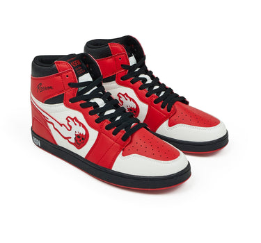 Flaming Skull Sneakers - Red