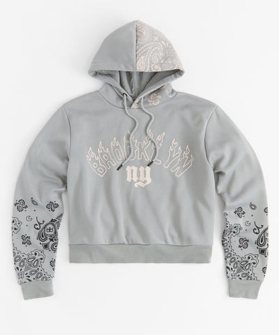 Women Brooklyn Paisley Hoodie - Grey