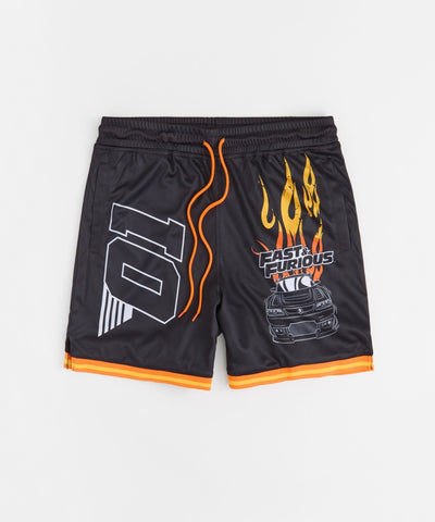 Plus Size Women Fast and Furious Basketball Short - Black