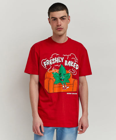 Freshly Baked Short Sleeve Graphic Print Tee - Red