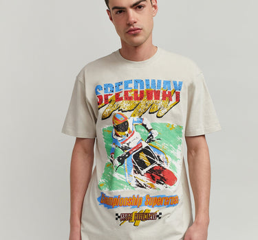 Supercross Short Sleeve Graphic Print Tee - Khaki