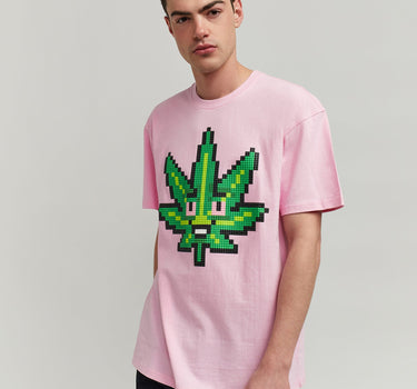 Pixel Leaf Short Sleeve Tee - Pink